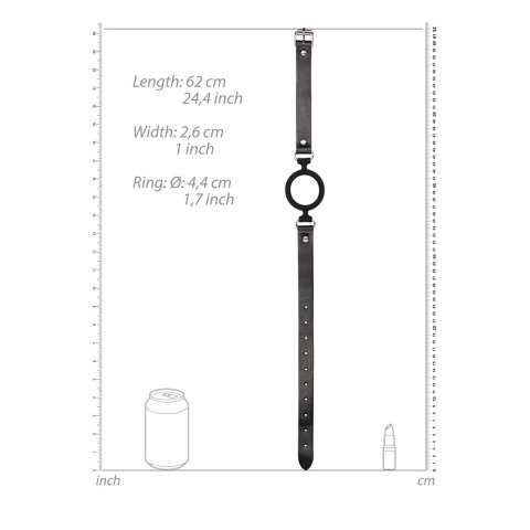 Ouch! Silikonowy pierścieniowy knebel z regulowanym paskiem skorzanym 57 cm