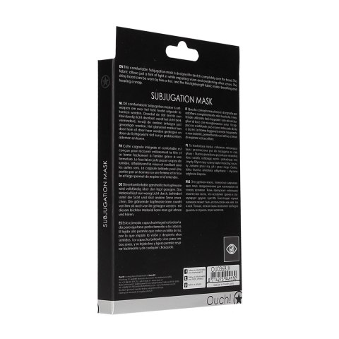 Ouch! Subjugation maska na głowę z zamkiem, lekka, oddychająca