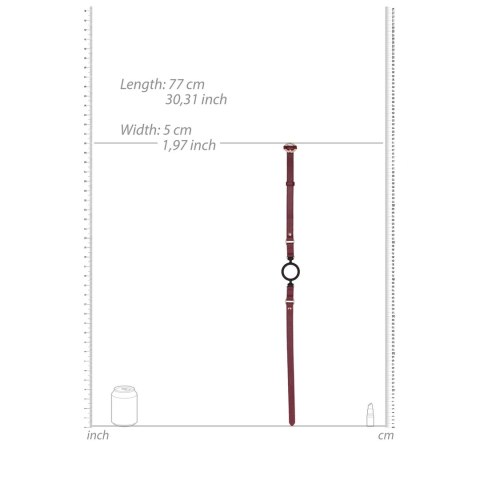 Ouch! silikonowy knebel z otwartym kołkiem - złote zdobienia, regulowany