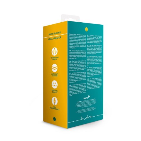 Loveline Peacock Plume - wibrujący korek intymny, silikonowy, niebieski