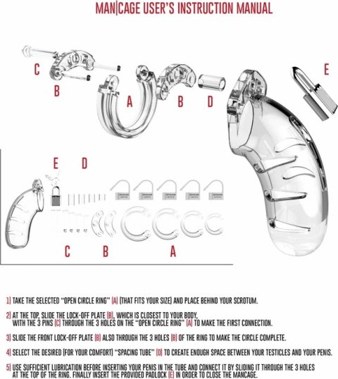 ManCage Model 11,5 cm - System blokujący z poliwęglanu, czarny