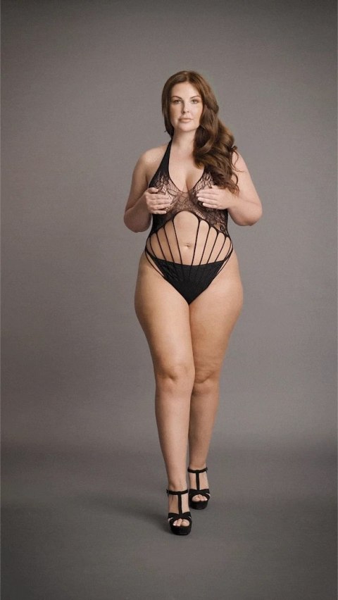 Le Desir Body 2w1 Plus Size z koronką, wycięcia, rozmiar XXL-5XL