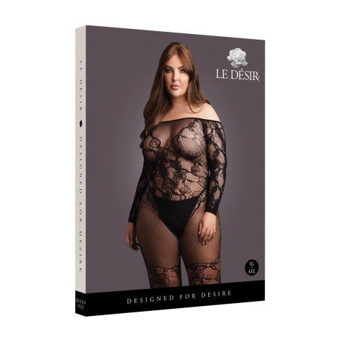 Le Desir Bodystocking Plus Size z siateczką i koronką XL-4XL
