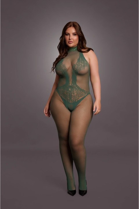 Le Desir Bodystocking Queen Size z koronką i kabaretką XL-4XL
