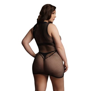 Le Desir Sukienka Plus Size z wysokim dekoltem i siateczką XL-4XL