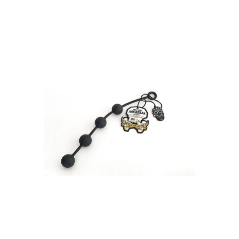 Boneyard Ass Ballz M - silikonowy łańcuch kulkowy z uchwytem, 16 cm