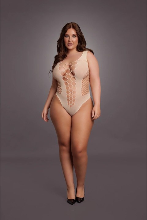 Le Desir Body Queen Size z głębokim dekoltem V czarny XL-4XL
