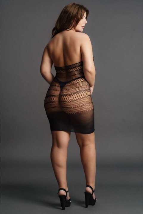 Le Desir Plus Size mini sukienka koronkowa z wysokim dekoltem XXL-5XL