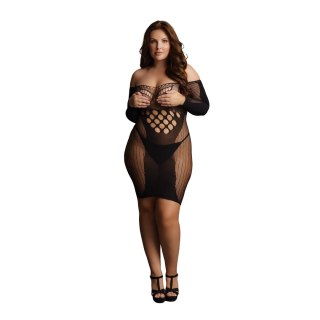 Le Desir Plus Size sukienka mini z długim rękawem i siateczką XXL-5XL