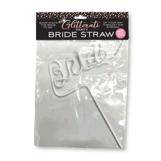 Little Genie Glitterati Bride Straw biała słomka imprezowa 25 cm