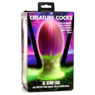 XR Brands Creature Cocks Jajko silikonowe XL świecące w ciemności