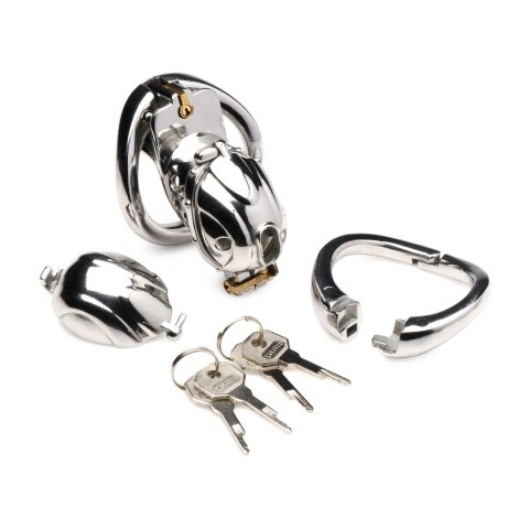 XR Brands Deluxe Locking Chastity Cage stal nierdzewna regulowana