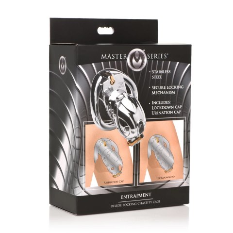 XR Brands Deluxe Locking Chastity Cage stal nierdzewna regulowana