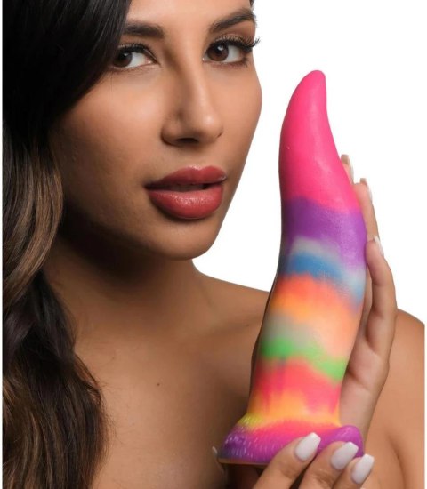 XR Brands Glow-in-the-Dark Silikonowy model Fantasy Pony Rainbow 18 cm