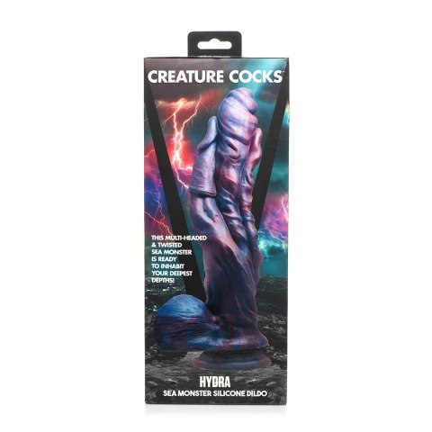 XR Brands Hydra silikonowy model intymny z przyssawką 25 cm fioletowy