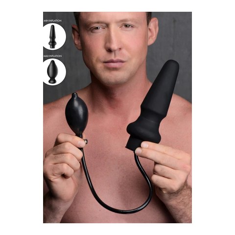 XR Brands Ass-Pand duży nadmuchiwany korek silikonowy, czarny