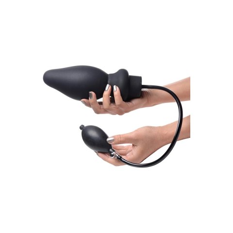 XR Brands Ass-Pand duży nadmuchiwany korek silikonowy, czarny