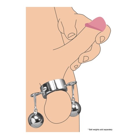 XR Brands Ball Trap Metalowy pierścień na mosznę 220g stalowy