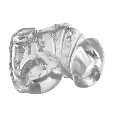 XR Brands Detained Soft Body - elastyczna klatka z wypustkami, TPR, transparentna