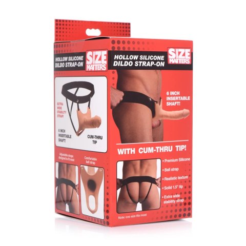 XR Brands Silicone Hollow System z paskiem regulowanym, jasny