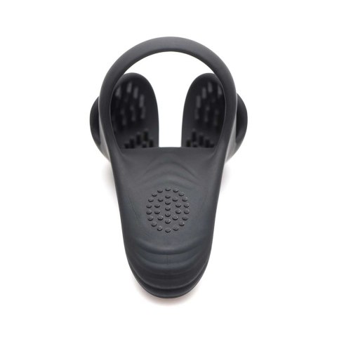 XR Brands silikonowy pierścień z pilotem, 10 trybow, czarny