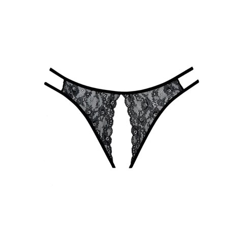 Allure Sweet Honey - majtki z koronką i efektownym wycięciem, czarne