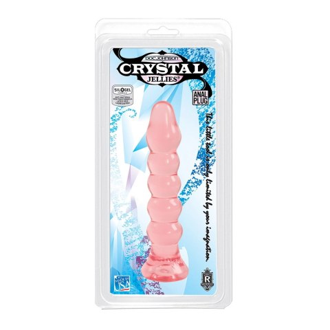 Doc Johnson Crystal Jellies - Transparentny korek anatomiczny 5-prążkowy