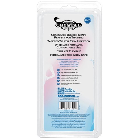 Doc Johnson Crystal Jellies - Transparentny korek anatomiczny 5-prążkowy