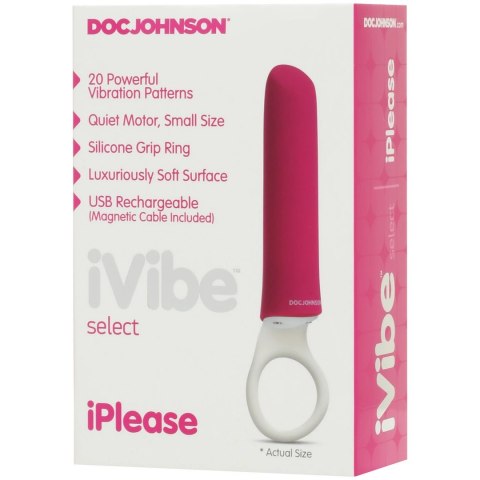 Doc Johnson iPlease Mini - wibrujący masażer w kształcie szminki USB