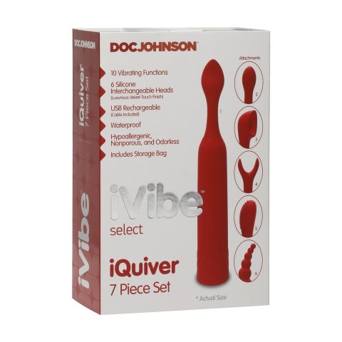 Doc Johnson iVibe Select iQuiver - kompaktowy model z 6 wymiennymi końcowkami