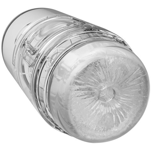 Doc Johnson Optix Pop-Off Dual Clear - kompaktowa maszyna intymna dwustronna