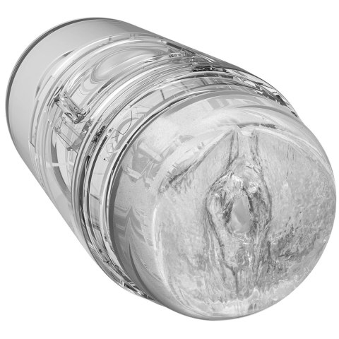 Doc Johnson Optix Pop-Off Dual Clear - kompaktowa maszyna intymna dwustronna