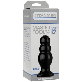 Doc Johnson TitanMen Master Tool #4 duży korek 15 cm Sil-A-Gel czarny