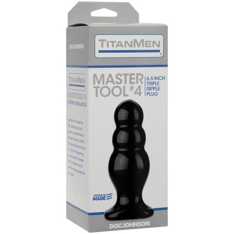 Doc Johnson TitanMen Master Tool #4 duży korek 15 cm Sil-A-Gel czarny
