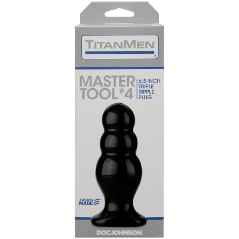 Doc Johnson TitanMen Master Tool #4 duży korek 15 cm Sil-A-Gel czarny