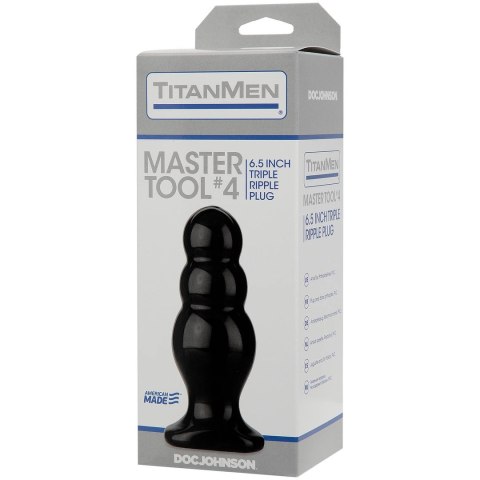 Doc Johnson TitanMen Master Tool #4 duży korek 15 cm Sil-A-Gel czarny