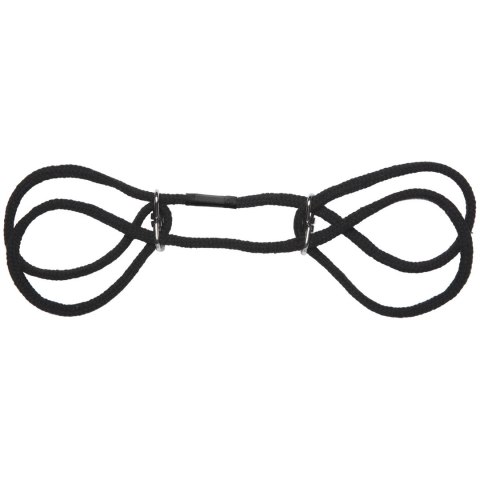 Doc Johnson bawełniane opaski na nadgarstki i kostki z pierścieniem, czarne