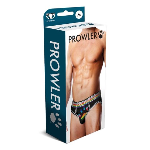 Prowler Figi męskie PAW M - otwarty tył, czarne, wzor Progress Pride