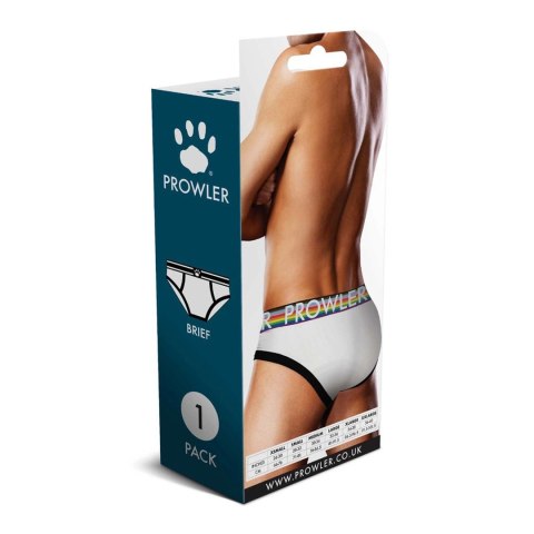 Prowler PAW BRIEF XL - Majtki męskie białe, tęczowy pas, rozmiar XL