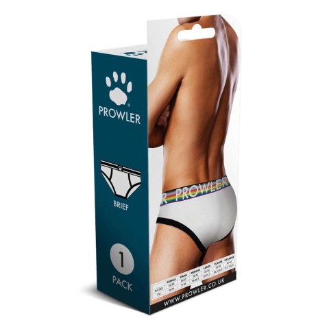 Prowler PAW BRIEF M białe majtki męskie Pride Progress pasek logo