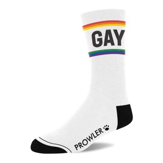 Prowler Skarpety Pride Rainbow paski czarne wykończenia unisex