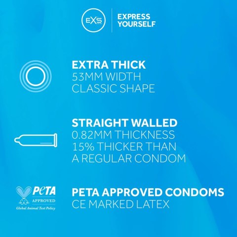 EXS Extra Thick - 144 szt. prezerwatywy, grubsza ścianka, bez zapachu