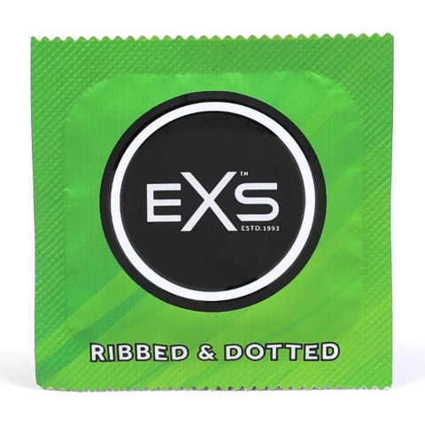 EXS Ribbed & Dotted 3w1 144 szt. prezerwatywy strukturalne 56 mm
