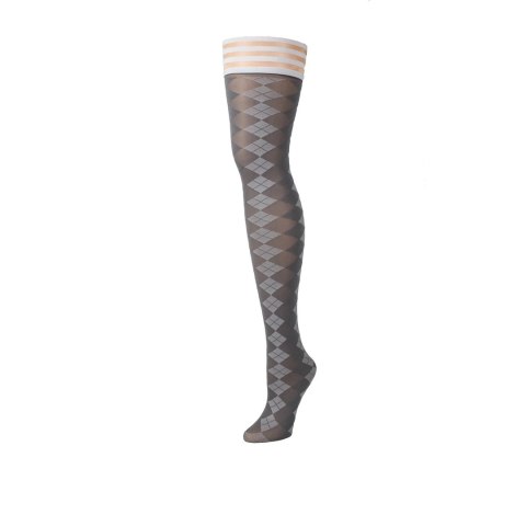 Kix'ies Golf Collection Pończochy Thigh-High, wzor argyle, antypoślizgowe