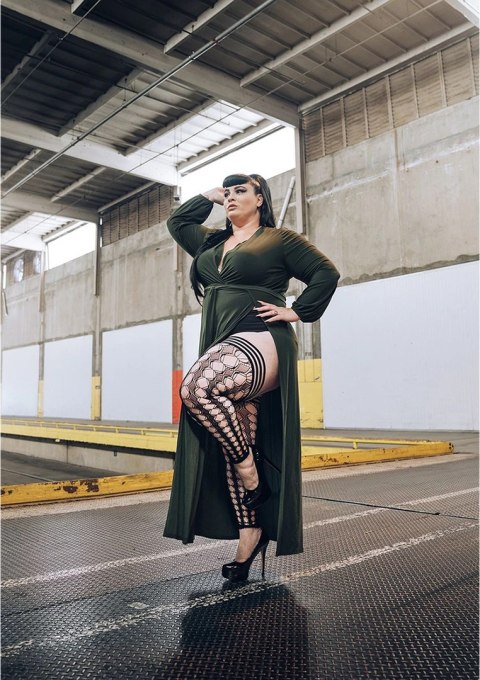 Kix'ies Jo B Pończochy do uda siateczkowe z antypoślizgową krawędzią