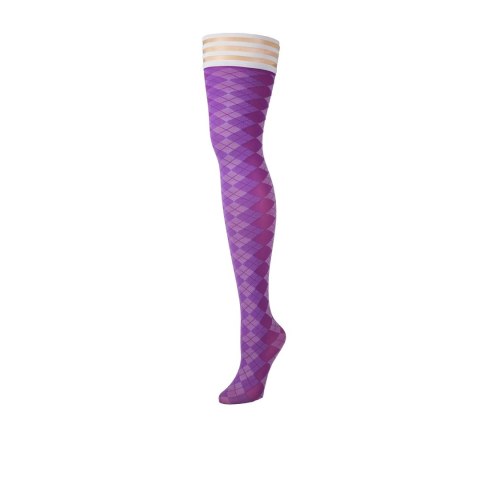 Kix'ies Pończochy Golf Collection Argyle Thigh-High Plus