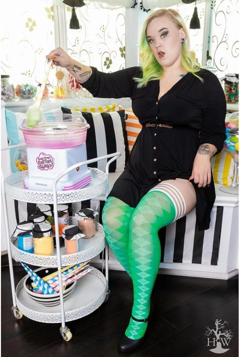 Kix'ies Pończochy Golf Collection Thigh-High argyle, antypoślizgowe