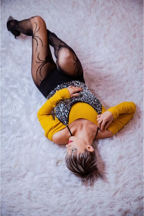 Kix'ies Rajstopy Spider Web Czarne Siateczkowe Rozmiar C