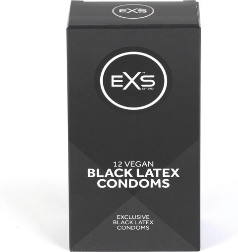 EXS Extra Black 12 szt. - prezerwatywy lateksowe czarne 54 mm