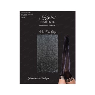 Kix'ies Kaylee Pończochy Udowe Szare Błyszczące Antypoślizgowe